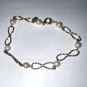 Vintage Dainty CR 12K G.F. Gold Filled Freshwater Pearl Bracelet
